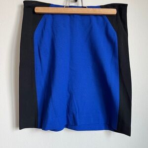 Ann Taylor Royal Blue and Black Color Block Pencil Skirt Sz 4